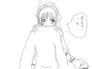 Rating: Safe Score: 0 Tags: 1girl blush eyebrows_visible_through_hair greyscale image long_hair monochrome pillow simple_background solo speech_bubble suiseiseki towel_on_head white_background User: admin