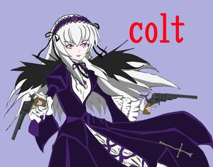 Rating: Safe Score: 0 Tags: 1girl dress dual_wielding flower gun hairband handgun holding holding_gun holding_weapon image long_hair pistol silver_hair solo suigintou weapon wings User: admin