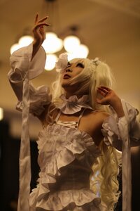Rating: Safe Score: 0 Tags: 1girl blonde_hair blurry detached_sleeves dress frilled_dress frilled_sleeves frills kirakishou lips long_hair maid sepia solo User: admin