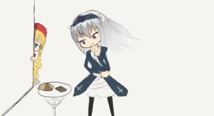 Rating: Safe Score: 0 Tags: 2girls auto_tagged blonde_hair dress food hairband image long_hair multiple_girls purple_eyes shinku silver_hair solo suigintou User: admin