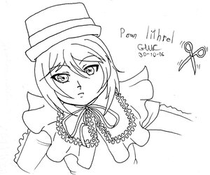 Rating: Safe Score: 0 Tags: 1girl capelet closed_mouth dated eyebrows_visible_through_hair frills greyscale hair_between_eyes hat image looking_at_viewer monochrome ribbon short_hair simple_background solo souseiseki striped vertical_stripes white_background User: admin