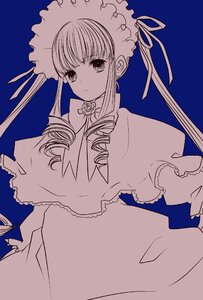 Rating: Safe Score: 0 Tags: 1girl bangs blue_background capelet dress drill_hair expressionless flower image long_hair long_sleeves looking_at_viewer ribbon rose shinku sidelocks simple_background solo twin_drills upper_body User: admin