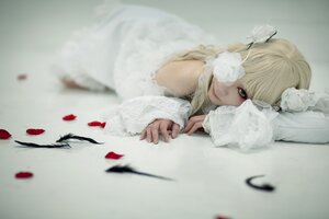 Rating: Safe Score: 0 Tags: 1girl blonde_hair blurry blurry_foreground depth_of_field feathers flower kirakishou lips long_hair looking_at_viewer motion_blur petals photo solo sweater User: admin