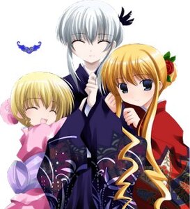 Rating: Safe Score: 0 Tags: 3girls :d ^_^ blonde_hair closed_eyes dress hug image long_sleeves multiple multiple_girls shinku siblings simple_background smile tagme white_background User: admin
