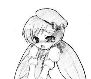 Rating: Safe Score: 0 Tags: 1girl beret blush bow dress greyscale hat image looking_at_viewer monochrome open_mouth puffy_short_sleeves puffy_sleeves short_sleeves simple_background solo suiseiseki upper_body v_arms white_background User: admin