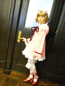 Rating: Safe Score: 0 Tags: 1girl blonde_hair dress full_body hinaichigo indoors looking_at_viewer red_footwear ribbon solo standing window User: admin