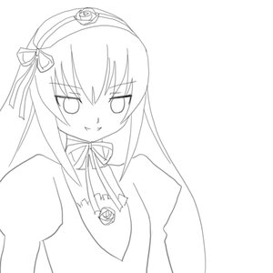 Rating: Safe Score: 0 Tags: 1girl akemi_homura dress flower greyscale hair_ribbon hairband image lineart long_hair long_sleeves looking_at_viewer monochrome ribbon rose simple_background smile solo suigintou upper_body white_background User: admin