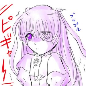 Rating: Safe Score: 0 Tags: 1girl barasuishou blush bunny_ears dress hair_ornament image long_hair looking_at_viewer monochrome rose simple_background solo tears upper_body white_background User: admin