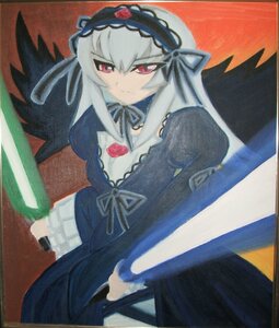 Rating: Safe Score: 0 Tags: 1girl black_dress black_wings detached_collar dress dual_wielding feathers flower frilled_sleeves frills hairband holding holding_weapon image lolita_hairband long_hair long_sleeves looking_at_viewer marker_(medium) puffy_sleeves red_eyes ribbon rose silver_hair simple_background solo suigintou traditional_media weapon wings User: admin
