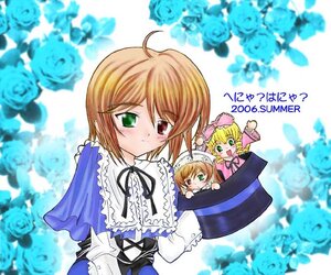 Rating: Safe Score: 0 Tags: blonde_hair blue_flower blue_rose blurry blurry_foreground blush depth_of_field dress flower green_eyes hat heterochromia image long_sleeves looking_at_viewer multiple multiple_girls red_eyes rose short_hair souseiseki tagme User: admin