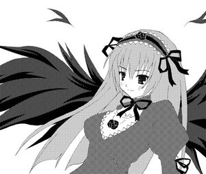 Rating: Safe Score: 0 Tags: 1girl akemi_homura akuma_homura black_wings blush dress feathered_wings feathers greyscale hairband halftone halftone_background image long_hair looking_at_viewer monochrome polka_dot polka_dot_background polka_dot_bikini polka_dot_bra polka_dot_dress polka_dot_legwear smile solo suigintou wings User: admin