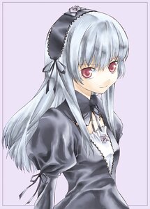 Rating: Safe Score: 0 Tags: 1girl bangs black_dress black_ribbon detached_collar dress frills hairband image juliet_sleeves lolita_hairband long_hair long_sleeves looking_at_viewer pink_background puffy_sleeves red_eyes rozen_maiden silver_hair simple_background solo striped striped_background suigintou takano_natsuki upper_body vertical_stripes very_long_hair User: admin
