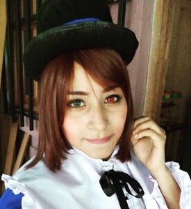 Rating: Safe Score: 0 Tags: 1girl brown_hair closed_mouth hat heterochromia lips looking_at_viewer red_eyes short_hair smile solo souseiseki swept_bangs User: admin