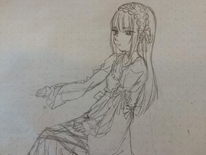Rating: Safe Score: 0 Tags: 1girl bangs dress greyscale hairband halftone halftone_background image juliet_sleeves long_hair long_sleeves monochrome polka_dot polka_dot_background ribbon solo suigintou traditional_media User: admin