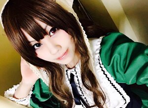 Rating: Safe Score: 0 Tags: 1girl bangs brown_hair closed_mouth dress eyelashes frills green_dress juliet_sleeves lips long_hair long_sleeves looking_at_viewer smile solo suiseiseki traditional_media upper_body User: admin