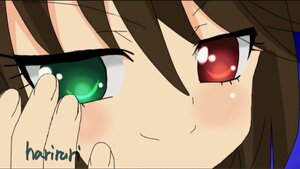 Rating: Safe Score: 0 Tags: 1girl blush brown_hair close-up closed_mouth eyebrows_visible_through_hair face hair_between_eyes hariruri image looking_at_viewer red_eyes smile solo souseiseki User: admin