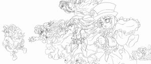 Rating: Safe Score: 0 Tags: 6+girls dress flower frills gloves hair_ornament hat image lineart long_hair monochrome multiple multiple_girls rose short_hair tagme top_hat twintails User: admin