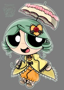 Rating: Safe Score: 0 Tags: 1girl chibi dress drill_hair frills full_body green_hair image kanaria long_sleeves open_mouth parasol rose smile solo umbrella User: admin