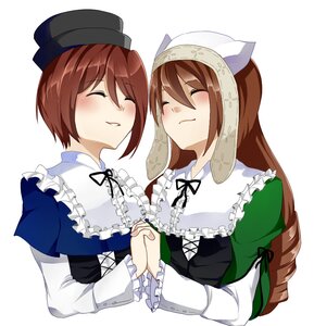 Rating: Safe Score: 0 Tags: 2girls black_ribbon brown_hair closed_eyes dress frills hat head_scarf holding_hands image incest interlocked_fingers long_hair long_sleeves multiple_girls nishizumi_maho pair ribbon short_hair siblings sisters smile souseiseki striped suiseiseki twins vertical_stripes User: admin
