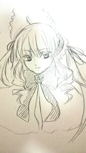 Rating: Safe Score: 0 Tags: 1girl auto_tagged drill_hair flower hair_ribbon image long_hair looking_at_viewer monochrome ribbon rose shinku simple_background solo suigintou traditional_media twintails upper_body white_background User: admin