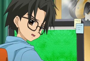 Rating: Safe Score: 0 Tags: 1boy auto_tagged bangs black-framed_eyewear black_hair brown_eyes close-up glasses hood human looking_at_viewer open_mouth sakurada_jun screenshot solo upper_body User: admin