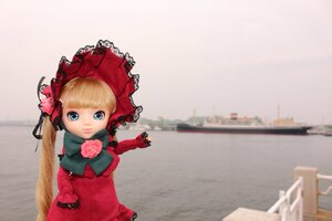 Rating: Safe Score: 0 Tags: 1girl blonde_hair blue_eyes blurry blurry_background bonnet bow depth_of_field doll dress figure flower long_hair long_sleeves looking_at_viewer photo red_dress rose shinku solo twintails User: admin