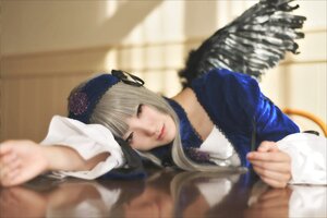 Rating: Safe Score: 0 Tags: 1girl black_wings blurry blurry_background blurry_foreground closed_mouth depth_of_field dress feathered_wings feathers hairband lace lips long_sleeves looking_at_viewer motion_blur out_of_frame photo smile solo solo_focus suigintou wings User: admin