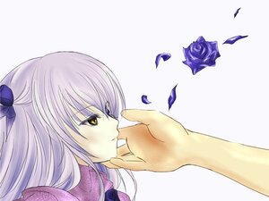 Rating: Safe Score: 0 Tags: 1girl barasuishou black_rose blue_flower blue_rose flower hair_ribbon hands image long_hair out_of_frame petals purple_flower purple_rose ribbon rose silver_hair solo solo_focus striped striped_background vertical_stripes yellow_eyes User: admin