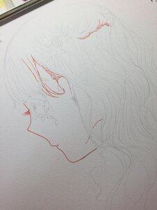 Rating: Safe Score: 0 Tags: 1girl barasuishou blood close-up closed_eyes eyelashes from_side image lips monochrome profile solo traditional_media User: admin