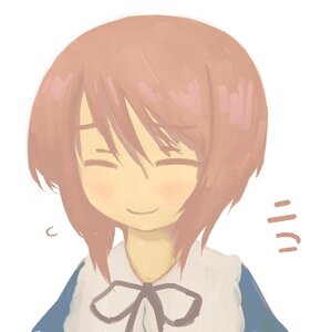 Rating: Safe Score: 0 Tags: 1girl blush brown_hair closed_eyes closed_mouth image neck_ribbon portrait ribbon shirt short_hair simple_background smile solo souseiseki striped striped_shirt upper_body vertical_stripes white_background User: admin