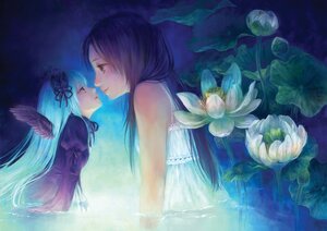 Rating: Safe Score: 0 Tags: 2girls auto_tagged black_hair blue_hair camisole doll dress eye_contact face-to-face flower hairband image imminent_kiss kakizaki_megu light_smile lips lolita_fashion long_hair looking_at_another lotus miya_(foolish_order) multiple_girls partially_submerged photoshop_(medium) profile red_eyes rozen_maiden size_difference solo suigintou water white_hair wings yuri User: admin