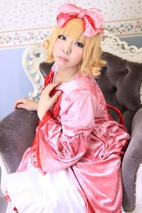 Rating: Safe Score: 0 Tags: 1girl blonde_hair blue_eyes blurry bow couch depth_of_field dress frills hair_bow hinaichigo lips looking_at_viewer photo pink_bow pink_dress sitting solo underwear User: admin