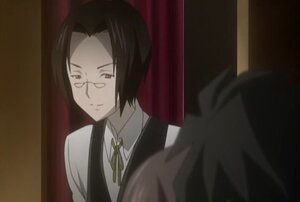Rating: Safe Score: 0 Tags: black_hair brown_hair curtains glasses image indoors laplace_no_ma long_sleeves neck_ribbon ribbon school_uniform screenshot shirt short_hair solo white_shirt User: admin