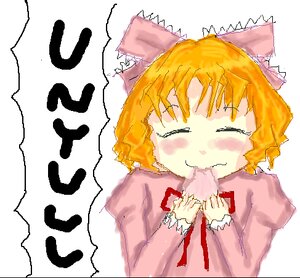 Rating: Safe Score: 0 Tags: 1girl ^_^ animal_ears bangs blonde_hair blush closed_eyes dress eating fox_ears hinaichigo image long_sleeves orange_hair pixel_art ribbon smile solo transparent_background upper_body white_background User: admin
