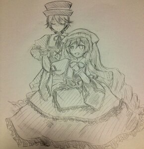 Rating: Safe Score: 0 Tags: 2girls capelet closed_eyes dress frills hat image long_hair long_sleeves maribel_hearn monochrome multiple_girls open_mouth pair short_hair smile souseiseki suiseiseki traditional_media usami_renko User: admin