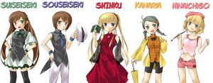 Rating: Safe Score: 0 Tags: blonde_hair blue_eyes blush brown_hair china_dress chinese_clothes dress green_eyes hand_on_hip hat heterochromia image long_hair looking_at_viewer multiple multiple_girls navel open_mouth red_eyes short_hair tagme thighhighs twintails User: admin