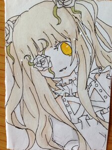 Rating: Safe Score: 0 Tags: 1girl bangs bridal_veil dress flower hair_flower hair_ornament image kirakishou long_hair photo rose solo traditional_media ultimate_madoka upper_body veil yellow_eyes User: admin