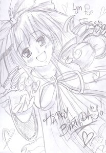 Rating: Safe Score: 0 Tags: 1girl :d blush dress frills hair_ribbon heart hinaichigo image kagiyama_hina long_hair looking_at_viewer monochrome open_mouth ribbon smile solo User: admin