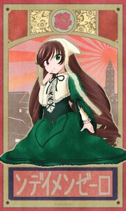 Rating: Safe Score: 0 Tags: 1girl brown_hair corset dress frills green_dress green_eyes heterochromia image long_hair long_sleeves looking_at_viewer red_eyes solo suiseiseki very_long_hair User: admin