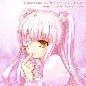 Rating: Safe Score: 0 Tags: 1girl dress finger_to_mouth flower hair_flower hair_ornament image kirakishou long_hair long_sleeves looking_at_viewer pink_hair rose shushing solo striped two_side_up yellow_eyes User: admin