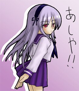 Rating: Safe Score: 0 Tags: 1girl bangs blush cowboy_shot hairband image long_hair long_sleeves looking_at_viewer pleated_skirt purple_background red_eyes sailor_collar school_uniform serafuku simple_background skirt solo suigintou white_shirt User: admin