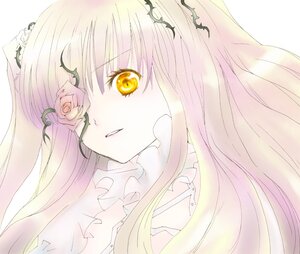 Rating: Safe Score: 0 Tags: 1girl bangs choker eyebrows_visible_through_hair flower hair_ornament image kirakishou leaf long_hair looking_at_viewer parted_lips pink_hair rose solo yellow_eyes User: admin