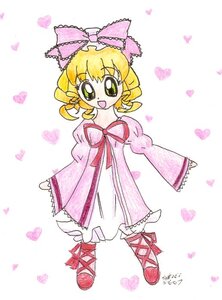 Rating: Safe Score: 0 Tags: 1girl auto_tagged blonde_hair bloomers bow bug butterfly dress full_body green_eyes hair_bow heart hina_ichigo hinaichigo image insect long_sleeves open_mouth pink_bow short_hair smile solo striped User: admin