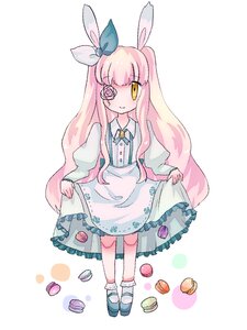 Rating: Safe Score: 0 Tags: 1girl animal_ears bangs blunt_bangs bobby_socks bow bunny_ears candy dress food frills full_body hair_ribbon image kirakishou long_hair long_sleeves macaron pink_hair ribbon shoes skirt_hold smile socks solo standing very_long_hair yellow_eyes User: admin