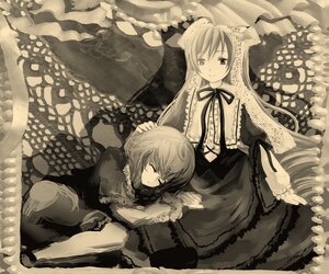 Rating: Safe Score: 0 Tags: 2girls auto_tagged closed_eyes dress image lap_pillow long_sleeves monochrome multiple_girls pair rozen_maiden sepia siblings sisters sitting sleeping smile souseiseki suiseiseki twins yoshioka_yoshiko User: admin