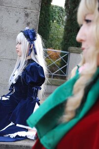 Rating: Safe Score: 0 Tags: 2girls black_dress blonde_hair blurry blurry_foreground closed_eyes depth_of_field dress frills long_hair long_sleeves multiple_cosplay multiple_girls photo profile puffy_sleeves sitting standing suigintou tagme white_hair wings User: admin