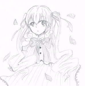 Rating: Safe Score: 0 Tags: 1girl auto_tagged dress eyebrows_visible_through_hair feathers flower greyscale hair_ribbon image long_hair long_sleeves monochrome ribbon rose shinku solo striped striped_panties vertical_stripes User: admin
