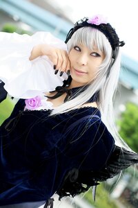 Rating: Safe Score: 0 Tags: 1girl blurry blurry_background depth_of_field dress flower gothic_lolita hairband lips lolita_fashion lolita_hairband long_hair long_sleeves looking_at_viewer nail_polish pink_rose rose silver_hair smile solo suigintou upper_body User: admin