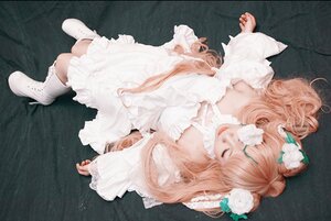 Rating: Safe Score: 0 Tags: 1girl boots closed_eyes dress flower hair_flower hair_ornament high_heels kirakishou long_hair pink_hair rose solo white_dress white_flower white_footwear User: admin