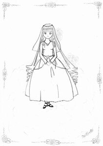 Rating: Safe Score: 0 Tags: 1girl auto_tagged bangs blunt_bangs dress flower full_body greyscale image long_hair looking_at_viewer monochrome possible_duplicate signature solo standing striped suiseiseki very_long_hair User: admin